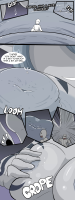 breasts drawing nipples giantess micro comic color handheld huge_breasts tiny story succubus demoness close_up fingers grey_hair pressed dialogue vaderaz pressed_against_breast pinched anon grey_skin breast_vore speech_bubble laleiss_(vaderaz)