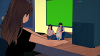 giantess size_difference mini_giantess desktop alternate_hairstyle green_screen koikatsu topanganikki chieri yumeji