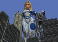 breasts giantess city mega blonde looming thighs fantastic_four earrings looking_at_viewer digital_render invisible_woman marvel_comics roodedude susan_storm marvel_rivals