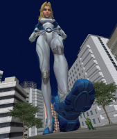 marvel_rivals breasts giantess city mega blonde armor foot_crush fantastic_four cape earrings belt hands_on_hips imminent_crush looking_at_tiny digital_render invisible_woman marvel_comics roodedude susan_storm doctor_doom