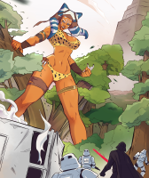 Mega Destruction lekku breasts drawing giantess horns mega alien color large_breasts armor destruction blue_eyes handheld rampage cleavage bra gun angry pyramid jungle star_wars looming fighting tribal tentacles tattoo cape necklace trees ripped_clothing headband helmet darth_vader leopard_print lightsaber armbands walker sith orange_skin angelgts loincloth bare_legs togruta bare_midriff looking_at_tinies stormtroopers ahsoka_tano jedi yavin_4