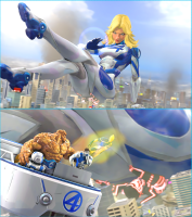 marvel_rivals breasts growth giantess giga city mega blonde comic large_breasts robot giant blue_eyes buildings butt_crush brunette multiple_sizes boots galactus thighs costume fantastic_four the_thing looking_at_tiny digital_render invisible_woman marvel_comics mr_fantastic human_torch susan_storm ni-duxys herbie