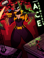 breasts drawing giantess city mega color long_hair butt handheld cleavage buildings smiling blimp giganta gloves red_hair harley_quinn mask batgirl batman night thighs towering leaning_against_building costume catsuit belt jumpsuit bracelet zipper graffiti on_shoulder spotlight dc_comics gotham_city nightwing fusion batganta mistergbigred vadarts