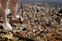 crush male feet city mega giant barefoot men precum titan