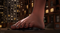 giantess nude city mega comic barefoot buildings street police foot_crush vehicles night vehicle_crush digital_render police_officer felynarii
