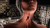 nude vore city mega comic black_hair buildings police inside_view night digital_render police_officer felynarii giantess
