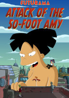 breasts drawing growth giantess nude city mega alien black_hair color robot cleavage buildings purple_hair asian ponytail short_hair parody leela futurama orange_hair bender on_shoulder looking_at_tiny amy_wong cyclops philip_j_fry spider-matt between_breasts new_new_york kiff