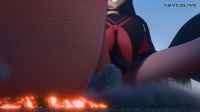 women tbycolive breasts female growth giantess sexy city butt giant goddess tall big cute scale blender size stroll digital_render blue resize bigger macrophile adult archive ichika