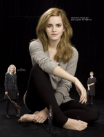 giantess collage tiny shrunken celebrity men hermione granger feet blonde long_hair toes barefoot lips sitting pants black_pants shirt emma_watson looking_at_viewer harry_potter black_background long_sleeves black_legwear celebrities_fetish hermine_granger