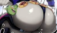belt green_skin dc_comics bare_legs grey_skin ravenravenraven giantess blushing butt smiling raven teen_titans gloves beast_boy bending_over close_up open_mouth thighs looking_at_viewer pointed_ears solo 1girl ass_focus
