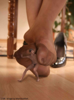 giantess nude feet penis high_heels short_hair indoors under_foot closed_eyes digital_render 1girl 1boy hetero shrunken_man