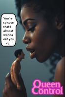 giantess nude vore handheld domination teasing hot dark_skin interracial realistic ai_art queencontrol