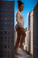 giantess crush city destruction buildings foot_crush walking dark_skin ai_art walking_on_people mega tinies