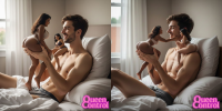 handheld bed love shrunken_woman threesome interracial realistic ai_art queencontrol giant male