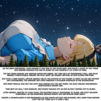 breasts giantess giga sleeping blonde large_breasts huge_breasts tree dress lying_down forest night outdoors sky apron alice_in_wonderland closed_eyes hairband bangs on_back short_sleeves starry_sky parted_lips alice night_sky solo ai_art white_apron upper_body puffy_sleeves puffy_short_sleeves yuegts ambiguously_alice