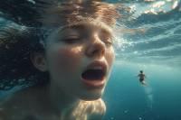 giantess vore mouth teeth underwater open_mouth prevore willing imminent_vore imminent_death willing_victim mouth_open dive_man willing_vore willing_prey ai_art underwater_scene