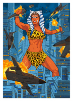 breasts giantess giga horns city mega alien destruction blue_eyes handheld rampage skirt angry giganta muscles star_wars explosion fighting night tattoo top bracelet leopard_print dc_comics orange_skin bare_legs togruta bare_midriff fusion jedi nar_shaddaa adagadegelo starfighter Mega Destruction lekku