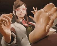 brunette looking_at_tiny giantess handheld animation shrunken_man ace_attorney dropped dialogue pinched throwing digital_render ema_skye cooliocool7997