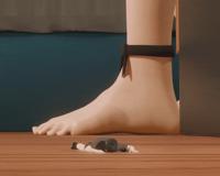 giantess crush feet toes barefoot gore foot_crush animation shrunken_man ankle_bracelet ace_attorney dialogue anklets digital_render ema_skye cooliocool7997