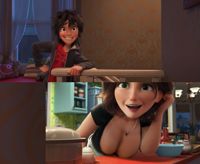 breasts giantess collage story meme gtsmakerdj mini_giantess big_hero_6 aunt_cass mini