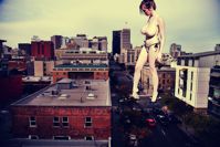 breasts giantess collage mega story tessa_fowler gtsmakerdj high_heels topless looking_down vehicles side_view Mega