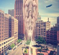 breasts growth giantess collage mega story giantessgrowth gtsmakerdj giantess_growth nude city blimp growth_ray looking_at_viewer Mega