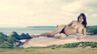beach topless lying_down looking_at_viewer hand_on_ass Mega breasts giantess collage mega story asian anri_okita gtsmakerdj