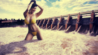 bikini water smiling playing_with_hair Mega Megagiantess breasts giantess collage mega story denise_milani megagiantess gtsmakerdj