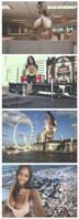 breasts giantess collage story mini mini_giantess gtsmakerdj ellie_the_empress bikini sequence looking_at_viewer swimwear