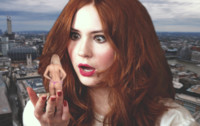 handheld shocked red_hair looking_at_tiny Mega Megagiantess breasts giantess collage mega story karen_gillan megagiantess gtsmakerdj