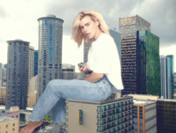 city looking_at_viewer denim sitting_on_building grabbing_car Mega Megagiantess breasts giantess collage mega story billie_piper megagiantess gtsmakerdj