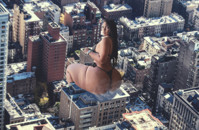 breasts giantess collage mega story megagiantess gtsmakerdj graciebon bikini city butt looking_back looking_at_viewer sitting_on_building downward_view thigh Mega Megagiantess