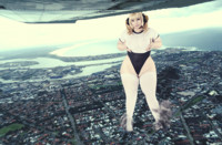 city blonde airplane headphones thighs looking_at_viewer holding_breasts Mega Megagiantess breasts giantess collage mega story megagiantess gtsmakerdj mariah_mallad