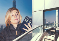 breasts giantess collage mega story jodie_whittaker megagiantess gtsmakerdj city handheld doctor_who tardis balcony Mega Megagiantess
