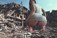 butt destruction kneeling looking_back rear_view Mega Megagiantess Destruction breasts giantess collage mega story asian megagiantess gtsmakerdj yoyowooh