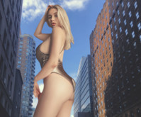 butt looking_down looking_at_viewer swimwear hand_on_head Mega Megagiantess breasts giantess collage mega story megagiantess gtsmakerdj pasha_pozdniakova