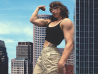 city glasses athletic flexing looking_at_viewer leaning_on_building Mega Megagiantess breasts giantess collage mega domination story muscle_growth megagiantess gtsmakerdj leanbeefpatty musclegrowth musclegiantess