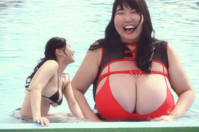 bikini size_difference huge_breasts smiling bbw pool laughing breasts giantess collage story asian mini mini_giantess gtsmakerdj