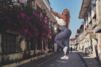 breasts giantess collage mega story megagiantess gtsmakerdj butt pants looking_at_viewer trainers Mega Megagiantess