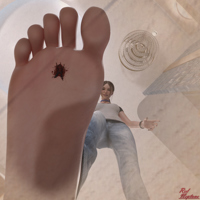 giantess crush feet barefoot blood foot_crush shrunken_man digital_render red-neptune