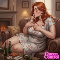 giantess large_breasts handheld red_hair kissing drunk shrunken_man alcohol ai_art queencontrol