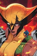 breasts drawing wings black_hair color large_breasts blood brown_eyes gloves asian short_hair muscles fire shrunken_man mask dark_skin top belt latina atom on_shoulder dc_comics hawkgirl ryan_choi jhonyknight crouching looking_at_viewer ember no_background