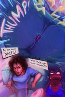 breasts drawing micro comic color butt butt_crush jeans brunette sweat brown_eyes phone shrunken_man dark_skin milf pillows sofa latina dialogue lego thick_thighs marvel_comics on_kinky rio_morales spider-man