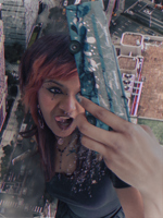 giantess collage city destruction rampage bus cruel smoke action falling_people debris breasts black_hair handheld gtsproductions