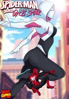 breasts drawing giantess city mega color butt buildings mask thighs costume hood cover_page spider_man gwen_stacy marvel_comics peter_parker spider_gwen inchhighjedi ghost_spider spider-man