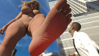 giantess blonde foot_crush point_of_view digital_render breasts nipples pussy city mega toes barefoot buildings angry goddess imminent_crush looking_at_tiny redfiredog