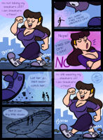 breasts drawing giantess city mega comic color destruction cleavage skirt buildings shoes brunette parody foot_print vehicles closed_eyes dialogue hairband cracked_pavement looking_at_tiny anon bare_legs spunkbug perky_towers