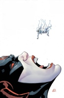 drawing white_hair horns color tongue armor red_eyes goddess god shrunken_man open_mouth falling helmet no_background looking_at_tiny ryan_stegman giantess vore marvel_comics hela knull