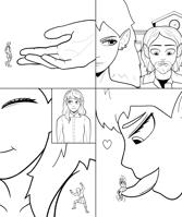 giantess comic monochrome licking climbing shrunken_woman greyscale damianlix bella_souto drawing