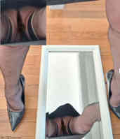 insertion pussy panties high_heels legs shrunken_man point_of_view mirror stuck_in_panties giantess